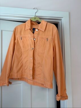 Charter Club Peach-Orange Cotton Jean Jacket